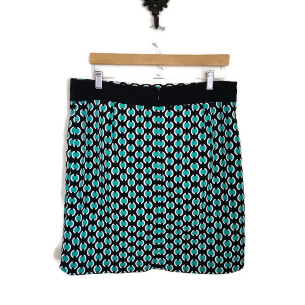 Worthington Mint and Black Geometric Lined Skirt - Picture 2 of 2